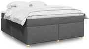 vidaXL Cama com molas/colchão 180x200 cm tecido cinzento-escuro
