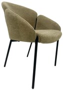 Conjunto de 2 Cadeiras GIORGIO – Metal Preto e Tecido de Chenilla Cast