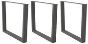 vidaXL Pés para mesa de jantar em V, 3 peças, antracite, 100x(72-73,3) cm, aço