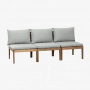 Sofá De Jardim Modular De 3 Peças Em Madeira De Acácia Filips Cinza Claro - Sklum