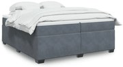 vidaXL Cama com molas/colchão 200x200 cm veludo cinzento-escuro