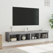 vidaXL Móveis de TV com luzes LED 2 pcs 80x30x30 cm cinzento sonoma
