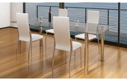 vidaXL Cadeiras de jantar 4 pcs couro artificial branco