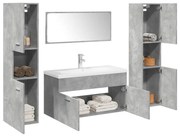 vidaXL 5 pcs conj. móveis casa banho derivados madeira cinza cimento