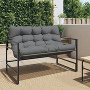vidaXL Banco de jardim com almofadão 113 cm aço antracite