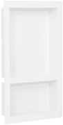 vidaXL Habitáculo chuveiro c/ 2 compartim. 41x69x9 cm branco brilhante