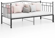 Estrutura sofá-cama de puxar 90x200 cm metal preto