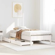 vidaXL Cama sem colchão 75x190 cm madeira de pinho maciça branco