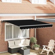vidaXL Toldo Retrátil Preto 300x250 cm Tecido de poliéster e metal