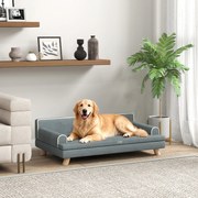 Cama Elevada para Cães Grandes e Médios 100x62x32 cm  Revestimento em Chenille com Almofada Lavável  Cinza Escuro