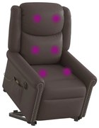 vidaXL Poltrona reclinável massagens elevatória elétrica couro artif.