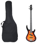 vidaXL Baixo elétrico para iniciantes com saco 4/4 46" castanho/preto