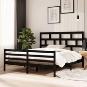 Estrutura de cama super king 180x200 cm madeira maciça preto