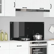 Placa de Cozinha vidaXL Preta 110x50x0,6 cm em Vidro Temperado