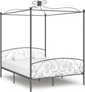 vidaXL Estrutura de cama com dossel 180x200 cm metal cinzento