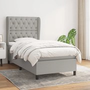 vidaXL Cama com molas/colchão 80x200 cm tecido cinza-claro