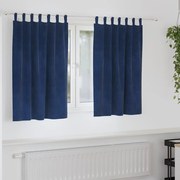 Cortinas Blackout vidaXL com Laços de Suspensão 2 pcs Veludo Azul Escuro