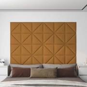 Painel de parede 12 pcs 30x30 cm veludo 0,54 m² castanho