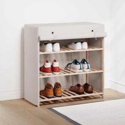 vidaXL Sapateira com cobertura 79x40x80 cm tecido branco