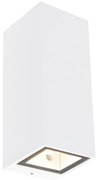 Candeeiro de parede moderno branco 2 luzes GU10 AR70 IP54 - Baleno Moderno