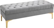 HOMCOM Banco Pé Cama Assento Acolchoado Pés Metálicos Entrada Corredor 120kg 118x45x42cm Cinza | Aosom Portugal