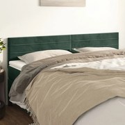 Cabeceira de cama 2 pcs veludo 90x5x78/88 cm verde-escuro