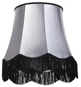 Abajur de Seda Preto com Cinza 45 cm - Granny Retro