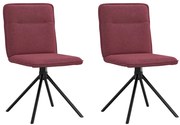 vidaXL Cadeiras de jantar 2 pcs tecido vermelho tinto