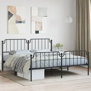 vidaXL Estrutura de cama com cabeceira e pés 180x200 cm metal preto