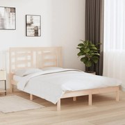 Estrutura de cama dupla 4FT6 135x190 cm madeira de pinho maciça