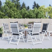 vidaXL Almofadões para cadeiras altas de jardim 6 pcs tecido cinzento