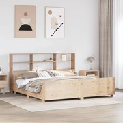 vidaXL Cama com estante sem colchão 180x200 cm madeira maciça