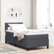 vidaXL Cama Box com cabeceira Cinza Escuro e Branco 80 x 200 cm