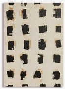 Tela Decorativa 100x140 Cm Pintada À Mão Pivara Branco - Preto - Sklum