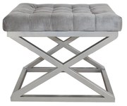 Pouffe Capraz – Cinzento Prateado – 50x42x40 cm