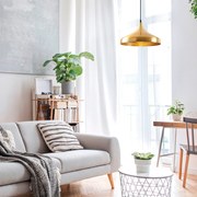 Candeeiro de Teto Tattoo – Dourado e Preto – 36 x 36 cm