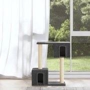 vidaXL Árvore p/ gatos c/ postes arranhadores sisal 60 cm cinza-escuro