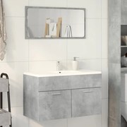 vidaXL Armário lavatório 80x38,5x46 cm contraplacado cinzento cimento