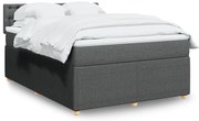 Cama com molas/colchão 140x190 cm tecido cinzento-escuro