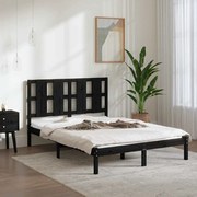 vidaXL Estrutura de cama 140x190 cm madeira de pinho maciça preto