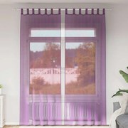 vidaXL Cortinas de voile com laços 2 pcs roxo 140x260 cm