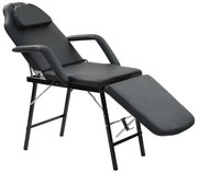 vidaXL Cadeira esteticista portátil couro artificial 185x78x76cm preto