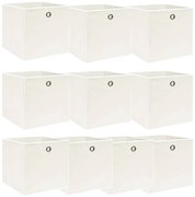 Caixas de arrumação 10 pcs 32x32x32 cm tecido branco