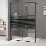 vidaXL Divisória de chuveiro 140x195 cm vidro transparente ESG preto