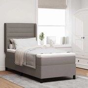 vidaXL Cama Box com colchão Cinzento-acastanhado 80 x 200 cm tecido