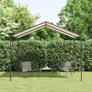 vidaXL Tenda com toldo 3x3 m aço e tecido bege