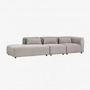 Sofá De Canto Modular Fogler De 3 Peças Com Chaise Longue Esquerda Bombazina Toupeira Claro - Sklum