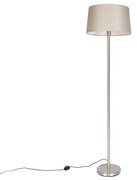 Candeeiro de pé moderno em aço com cúpula bege 45 cm - Simplo Moderno