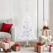 vidaXL Árvore de Natal Artificial com 150 LEDs Branco 120 cm PVC e Aço