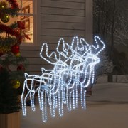 vidaXL Figuras rena de Natal c/ cabeça móvel 3 pcs branco frio